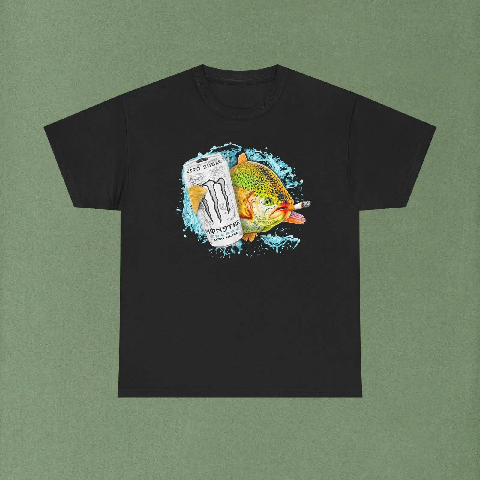 Monstera Adansonii - Camiseta Branca Vintage Monstro Peixe Lavada