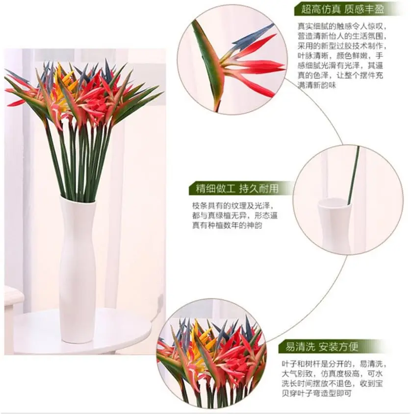 8 PCS Flores Artificiais Estel - Bird Paradise Strelitzia avaliação e preço